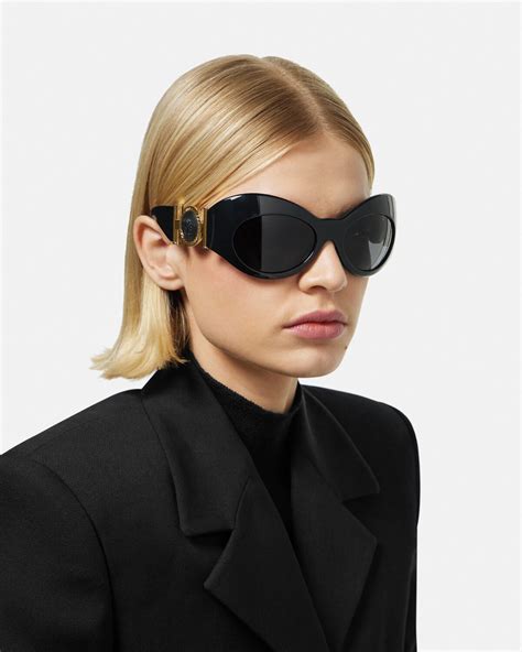 versace wrap sunglasses black